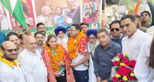 भाजपा स्पोटर्स सैल पंजाब ने होशियारपुर पहुंचने पर हरमिलन का किया भव्य स्वागत