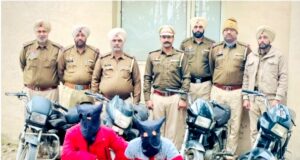ਬੁੱਲੋਵਾਲ ਪੁਲਿਸ ਵਲੋਂ 4 ਚੋਰੀ ਦੇ ਮੋਟਰਸਾਈਕਲਾ ਸਮੇਤ ਦੋ ਵਿਅਕਤੀ ਗ੍ਰਿਫਤਾਰ