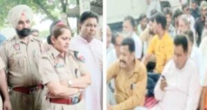 भगवान श्री राम के अनादर से आहत हिन्दू संगठनों ने एसपी दफ्तर के बाहर लगाया धरना