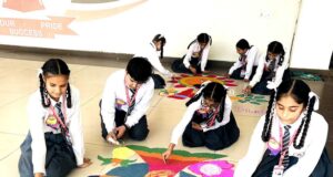 नंद सिंह पब्लिक स्कूल में किया गया रंगोली प्रतियोगिता का आयोजन