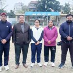 पंजाब अंडर-23 टीम में चयन पर शिवानी को बधाई देते रमन धई, कोच दविंदर कल्याण, दलजीत सिंह व कुलदीप धामी